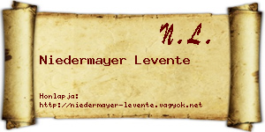 Niedermayer Levente névjegykártya